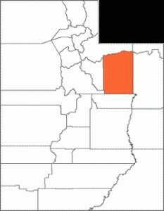 map of utah with Duchesne highlighted